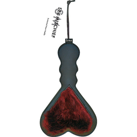 Sportsheets Sex & Mischief Enchanted Heart Paddle Dual-Sided Burgundy - Not Very Vanilla