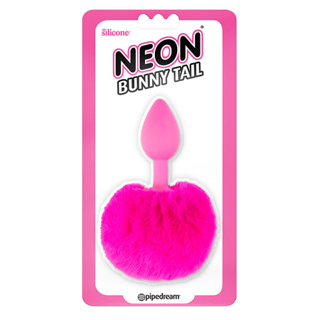 Pipedream Neon Bunny Tail Silicone Anal Plug Pink - Not Very Vanilla