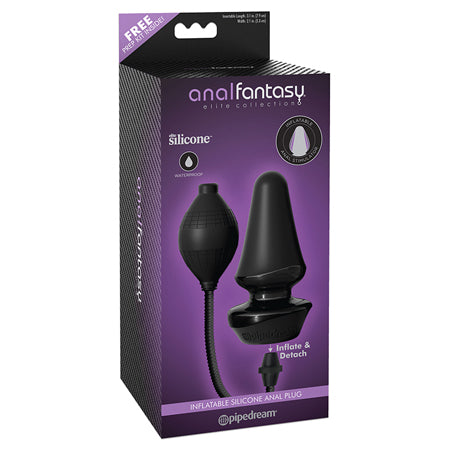 Pipedream Anal Fantasy Elite Collection Inflatable Silicone Anal Plug Black - Not Very Vanilla