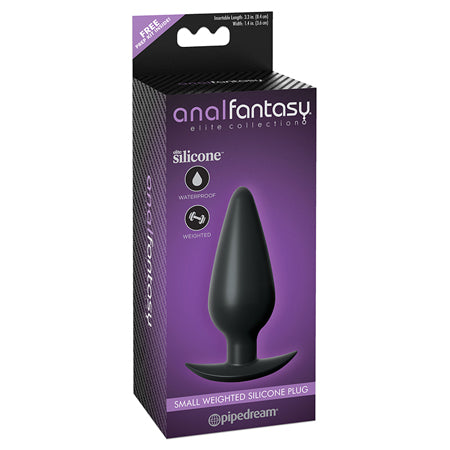 Pipedream Anal Fantasy Elite Collection Small Weighted Silicone Plug Black - Not Very Vanilla