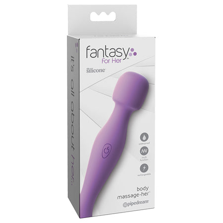 Pipedream Fantasy For Her Body Massage-Her Rechargeable Silicone Wand Vibrator Purple - Not Very Vanilla