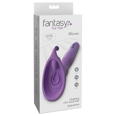 Pipedream Fantasy For Her Vibrating Roto Suck-Her Silicone Vulva Pump Purple - Not Very Vanilla