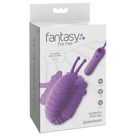 Pipedream Fantasy For Her Butterfly Flutt-Her Vibrating Suction Stimulator Purple - Not Very Vanilla