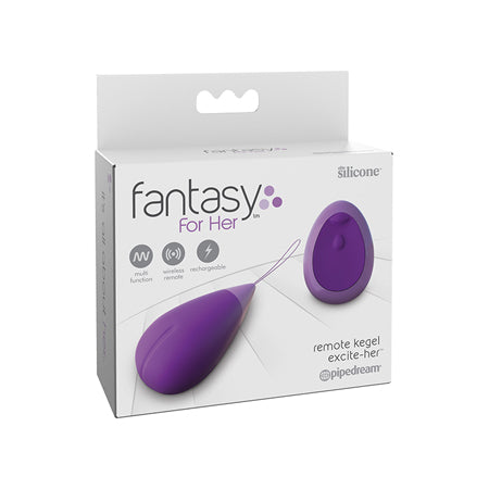 Pipedream Fantasy For Her Remote Kegel Excite-Her Rechargeable Silicone Trainer Purple - Not Very Vanilla