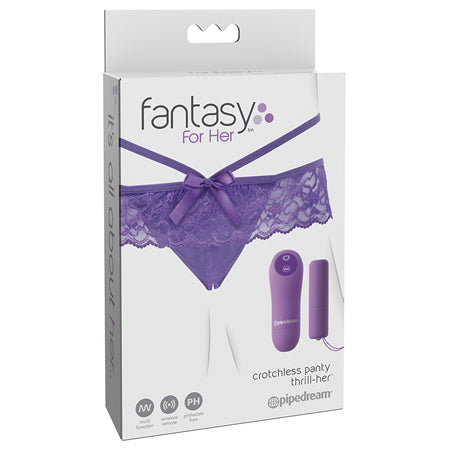 Pipedream Fantasy For Her Crotchless Panty Thrill-Her & Vibrator Purple - Not Very Vanilla