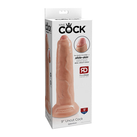 Pipedream King Cock 9 in. Uncut Cock Realistic Dildo With Moveable Foreskin & Suction Cup Beige - Not Very Vanilla