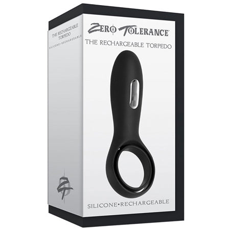 Zero Tolerance The Torpedo Rechargeable Vibrating Silicone Cockring Black - Not Very Vanilla