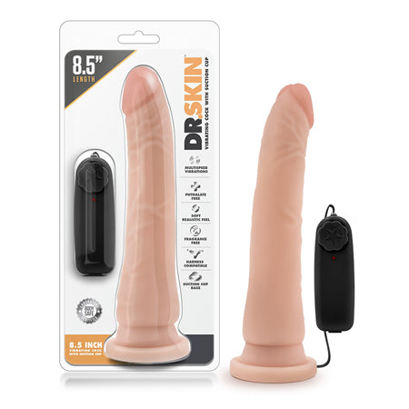 Blush Dr. Skin Remote-Controlled Realistic 8.5 in. Vibrating Dildo with Suction Cup Beige - Not Very Vanilla