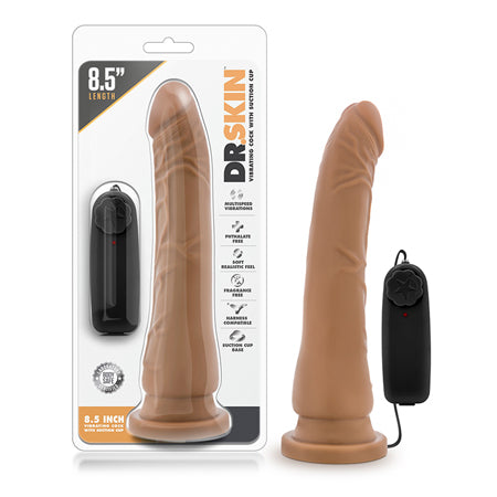 Blush Dr. Skin Remote-Controlled Realistic 8.5 in. Vibrating Dildo with Suction Cup Tan - Not Very Vanilla