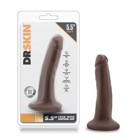 Blush Dr. Skin Realistic 5.5 in. Dildo with Suction Cup Brown - Not Very Vanilla