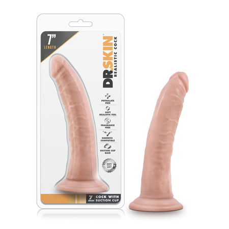 Blush Dr. Skin Realistic 7 in. Dildo with Suction Cup Beige - Not Very Vanilla