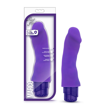 Blush Luxe Marco 7.75 in. Silicone Vibrating Dildo Purple - Not Very Vanilla