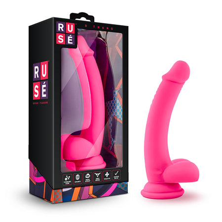 Blush Ruse D Thang Semi-Realistic 7.75 in. Silicone Dildo with Balls & Suction Cup Hot Pink - Not Very Vanilla