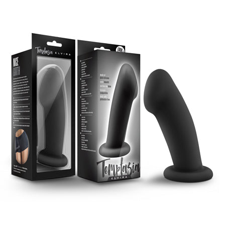 Blush Temptasia Elvira 6 in. Silicone Dildo with Suction Cup Black - Not Very Vanilla