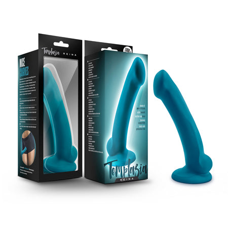 Blush Temptasia Reina 7 in. Silicone Dildo with Suction Cup Teal - Not Very Vanilla