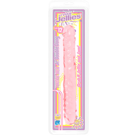 Crystal Jellies - Double Dong Jr. Pink 12in - Not Very Vanilla