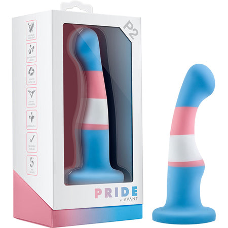 Blush Avant Pride P2 True Blue 6 in. Silicone Dildo with Suction Cup - Not Very Vanilla