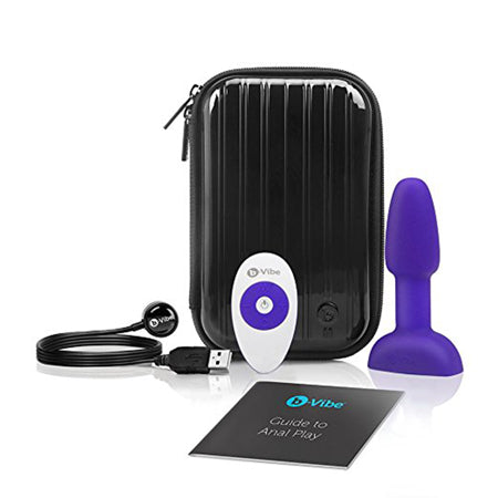 b-Vibe Rimming Petite Rotating and Vibrating Remote Control Plug Purple - Not Very Vanilla