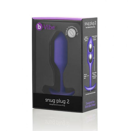 b-Vibe Snug Plug 2 Weighted Silicone Anal Plug Purple - Not Very Vanilla