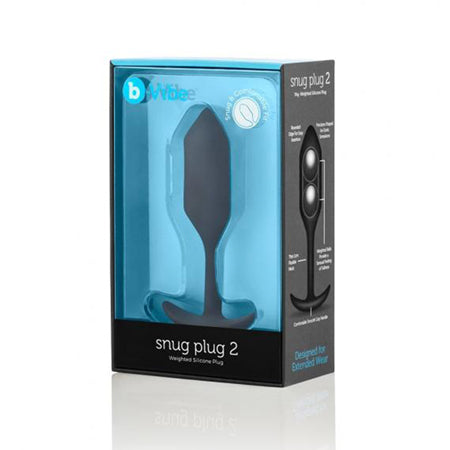 b-Vibe Snug Plug 2 Weighted Silicone Anal Plug Black - Not Very Vanilla