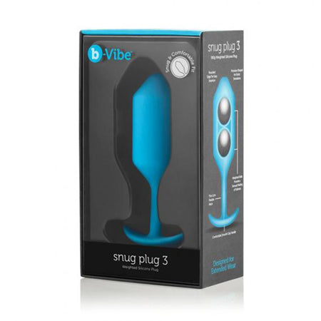 b-Vibe Snug Plug 3 Weighted Silicone Anal Plug Teal - Not Very Vanilla