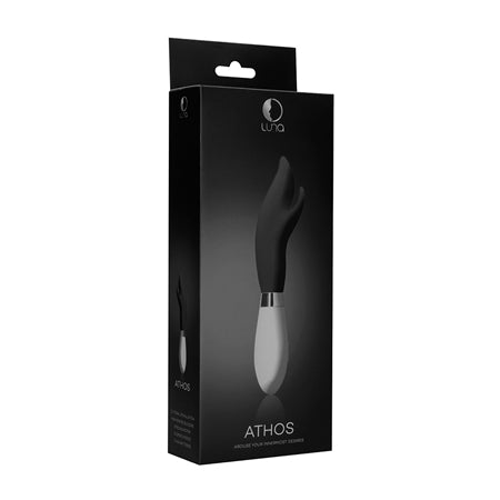 Luna Athos 10-Speed Silicone Dual Stimulation Vibrator Black - Not Very Vanilla