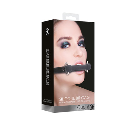 Ouch! Adjustable Silicone Bit Gag Black - Not Very Vanilla