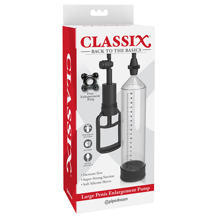 Pipedream Classix Large Penis Enlargement Pump Clear/Black - Not Very Vanilla