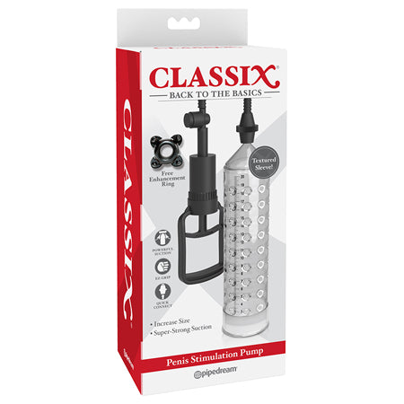 Pipedream Classix Penis Stimulation Pump Clear/Black - Not Very Vanilla