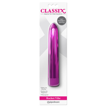 Pipedream Classix Rocket Vibe 7 in. Slimline Vibrator Pink - Not Very Vanilla