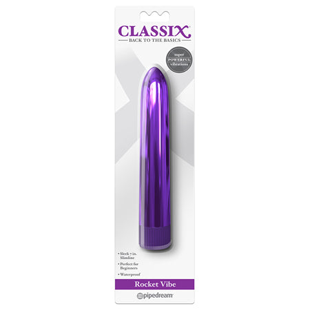 Pipedream Classix Rocket Vibe 7 in. Slimline Vibrator Purple - Not Very Vanilla