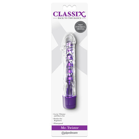 Pipedream Classix Mr. Twister 6.5 in. Vibrator and Sleeve Set Purple - Not Very Vanilla