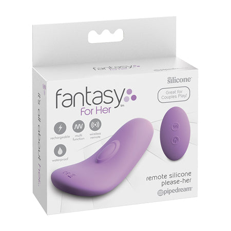 Pipedream Fantasy For Her Remote Silicone Please-Her Rechargeable Vibrator Purple - Not Very Vanilla