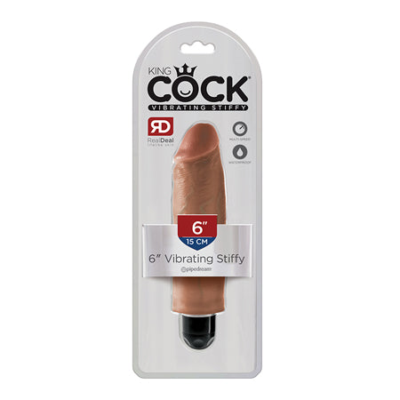 Pipedream King Cock 6 in. Vibrating Stiffy Realistic Dildo Tan - Not Very Vanilla