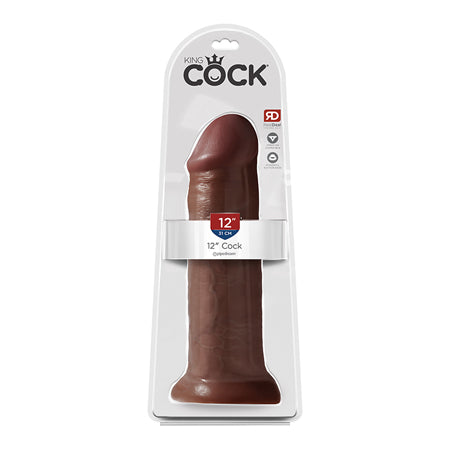 Pipedream King Cock 12 in. Cock Realistic Dildo With Suction Cup Brown - Not Very Vanilla