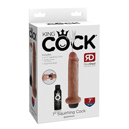 Pipedream King Cock 7 in. Squirting Cock Realistic Dildo Tan - Not Very Vanilla