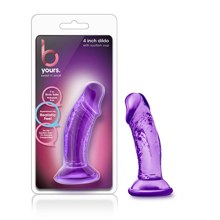 Blush B Yours Sweet n' Small 4 in. Dildo with Suction Cup Purple - Not Very Vanilla