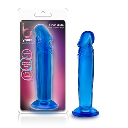 Blush B Yours Sweet n' Small 6 in. Dildo with Suction Cup Blue - Not Very Vanilla