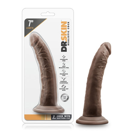 Blush Dr. Skin Realistic 7 in. Dildo with Suction Cup Brown - Not Very Vanilla