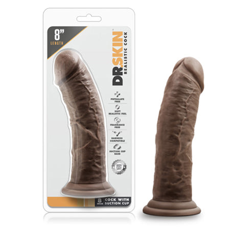 Blush Dr. Skin Realistic 8 in. Dildo with Suction Cup Brown - Not Very Vanilla