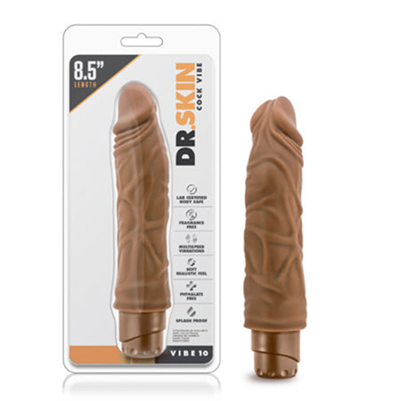 Blush Dr. Skin Vibe 10 Realistic 8.5 in. Vibrating Dildo Tan - Not Very Vanilla