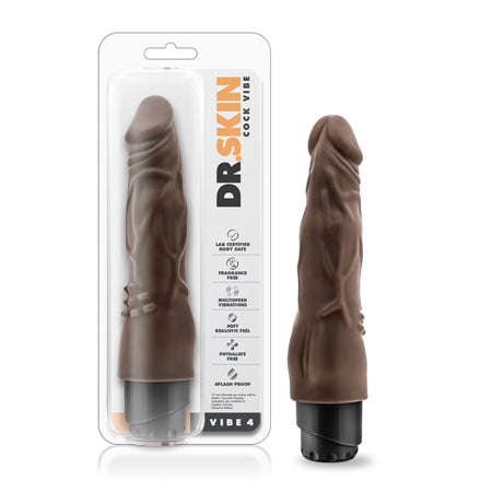 Blush Dr. Skin Vibe 4 Realistic 8 in. Vibrating Dildo Brown - Not Very Vanilla