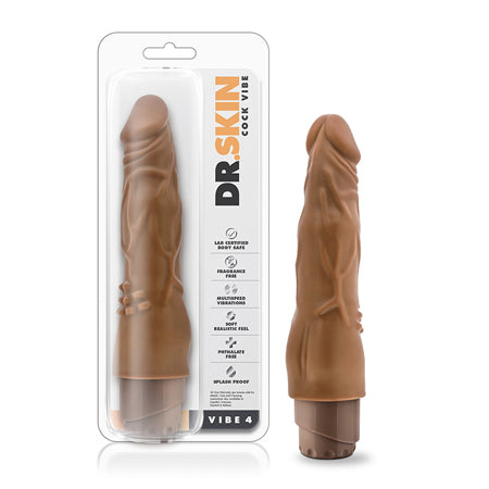 Blush Dr. Skin Vibe 4 Realistic 8 in. Vibrating Dildo Tan - Not Very Vanilla