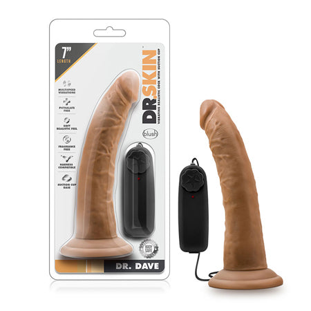 Blush Dr. Skin Dr. Dave Realistic 7 in. Vibrating Dildo with Suction Cup Tan - Not Very Vanilla