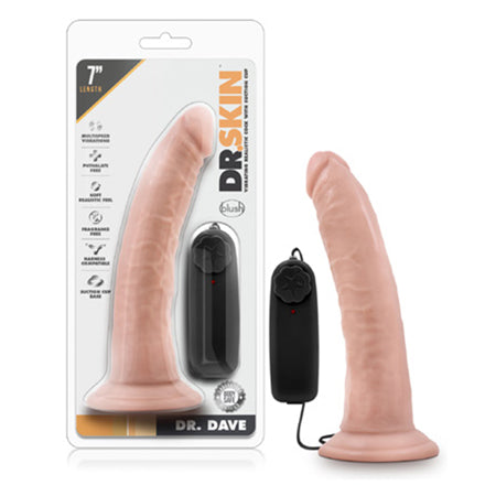 Blush Dr. Skin Dr. Dave Realistic 7 in. Vibrating Dildo with Suction Cup Beige - Not Very Vanilla