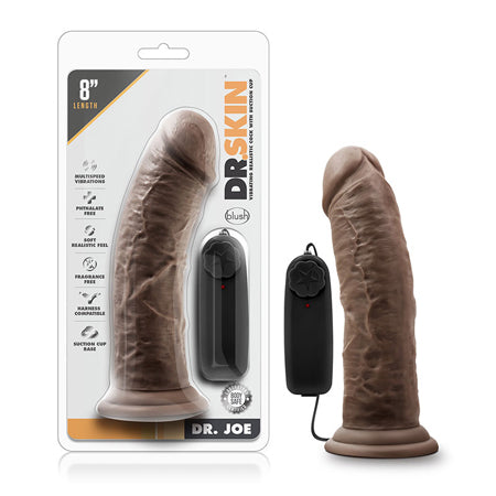 Blush Dr. Skin Dr. Joe Realistic 8 in. Vibrating Dildo with Suction Cup Brown - Not Very Vanilla