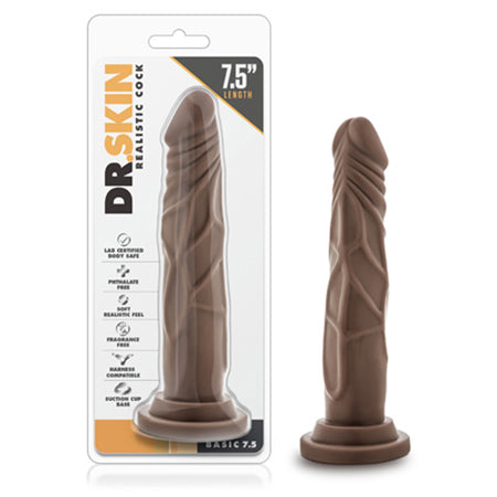 Blush Dr. Skin Basic 7.5 Realistic 7.5 in. Dildo with Suction Cup Brown - Not Very Vanilla