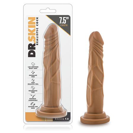 Blush Dr. Skin Basic 7.5 Realistic 7.5 in. Dildo with Suction Cup Tan - Not Very Vanilla