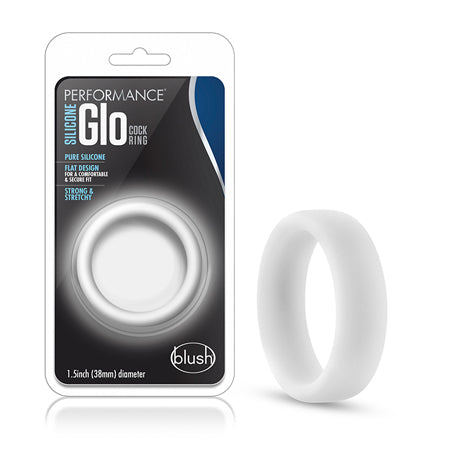 Blush Performance Silicone Glo Cock Ring White Glow - Not Very Vanilla