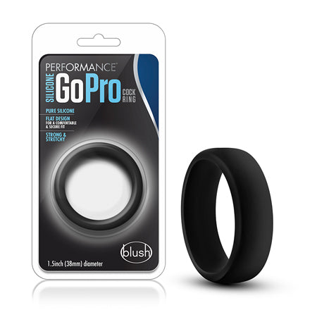 Blush Performance Silicone Go Pro Cock Ring Black - Not Very Vanilla